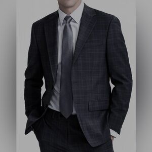 Calvin Klein Charcoal Checkered Suit Jacket
